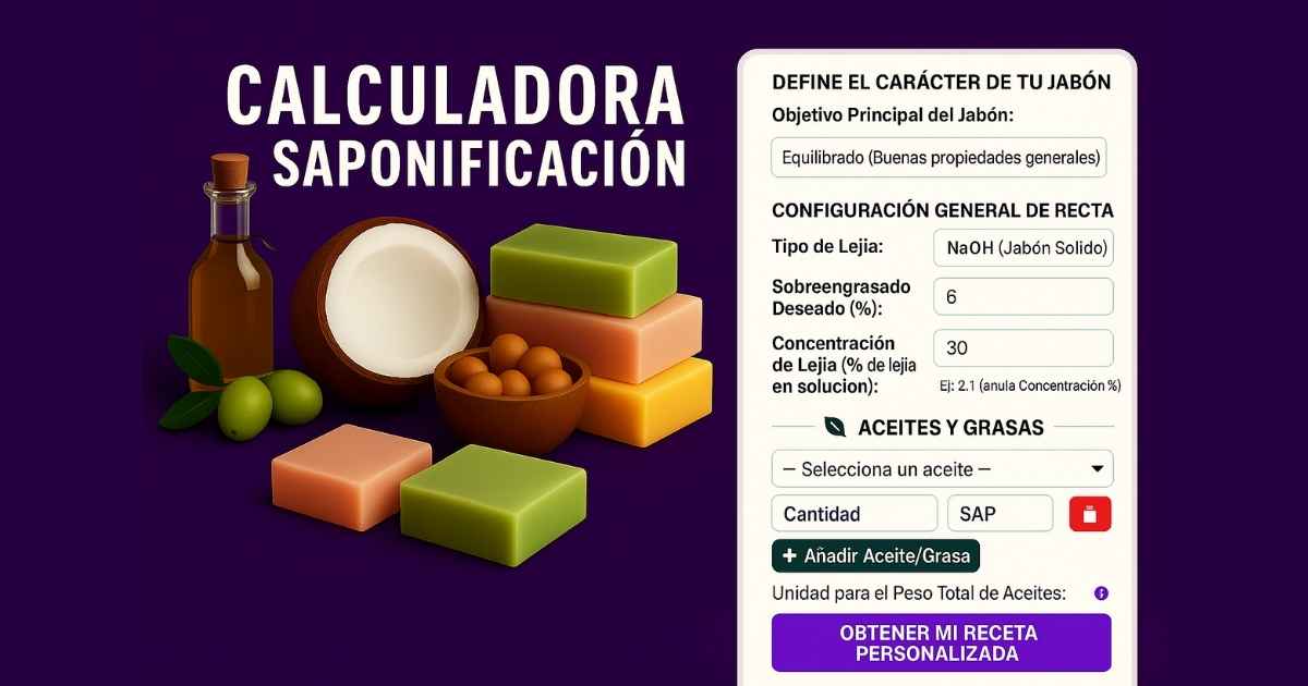 Calculadora de saponizacion - Crea jabones - receta personalizada